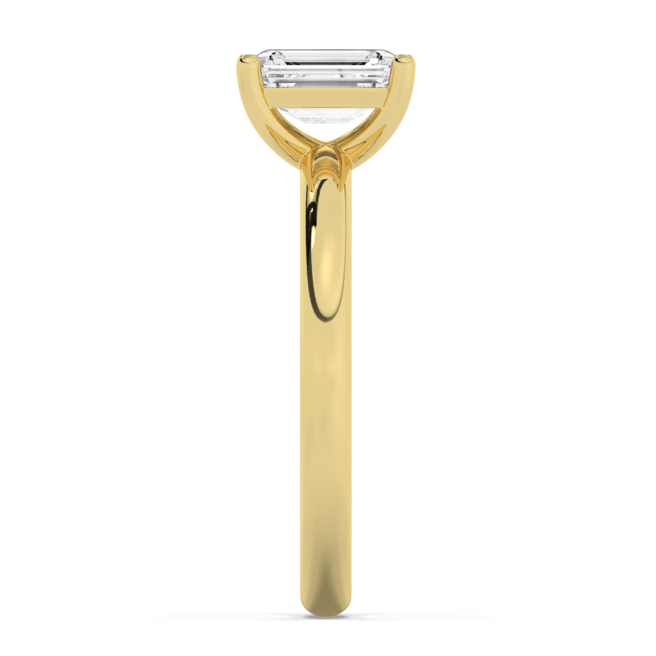 טבעת אירוסין סוליטר דגם 50016 זהב צהוב 14 קראט במרכז זירקוניה במשקל כולל של 0.75 קראט בחיתוך אמרלד עם תעודה גמולוגית – תמונה 4