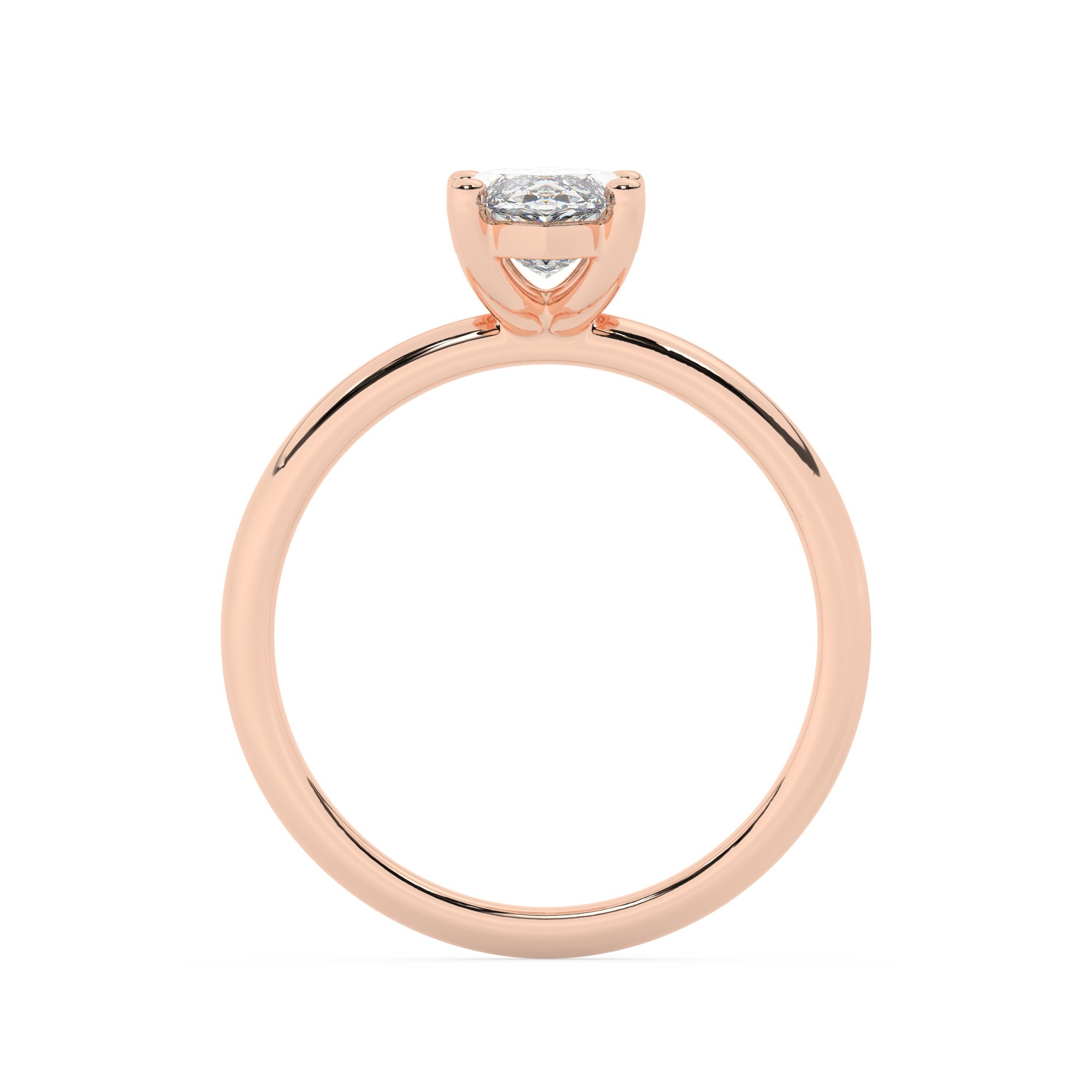 טבעת אירוסין סוליטר דגם 50016 זהב אדום רוזגולד 14 קראט במרכז אבן מעבדה מוסונייט במשקל כולל של 5 קראט בחיתוך מרקיזה עם תעודה גמולוגית בינלאומית GRA – תמונה 3