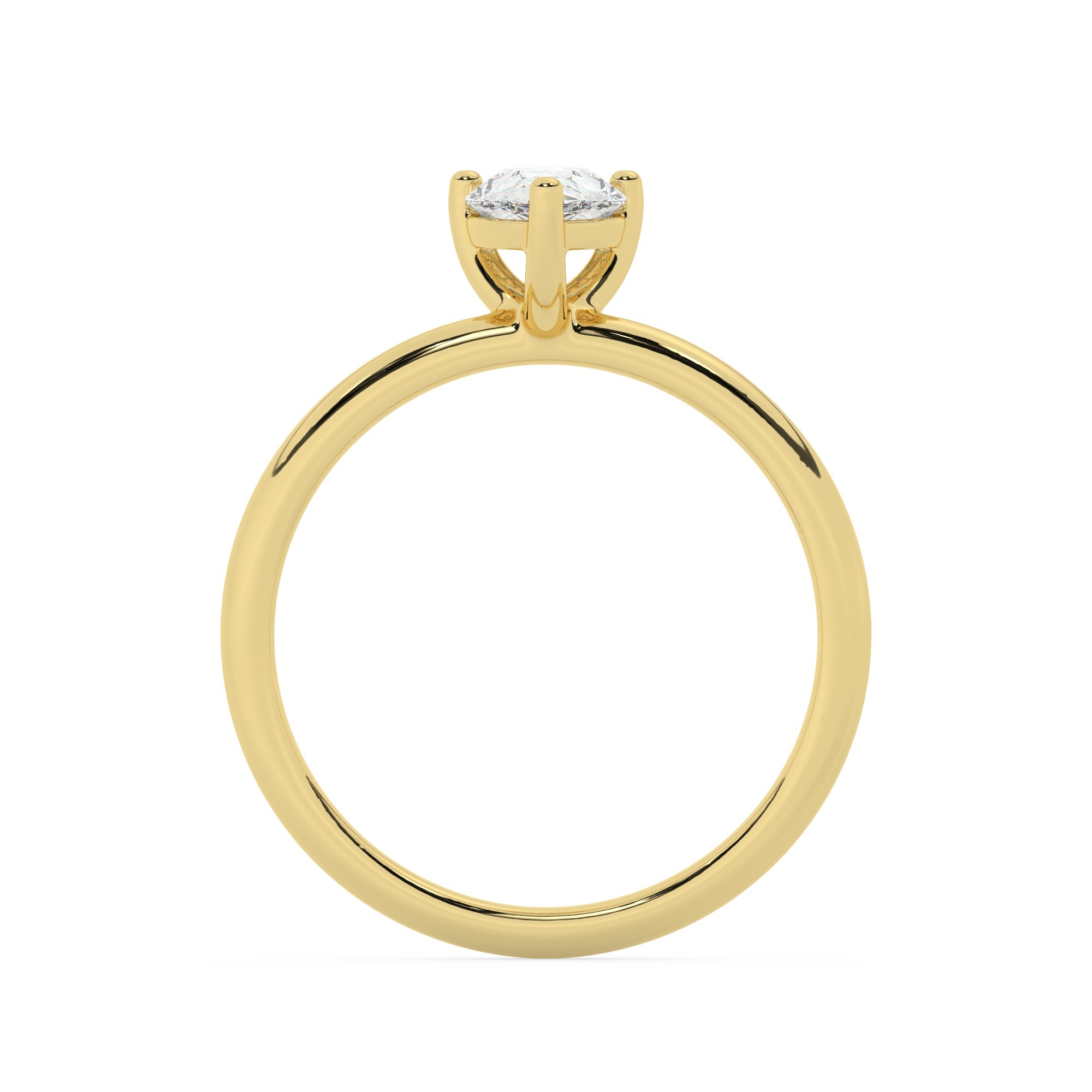 טבעת אירוסין סוליטר דגם 50016 זהב צהוב 14 קראט במרכז זירקוניה במשקל כולל של 4 קראט בחיתוך טיפה עם תעודה גמולוגית – תמונה 3