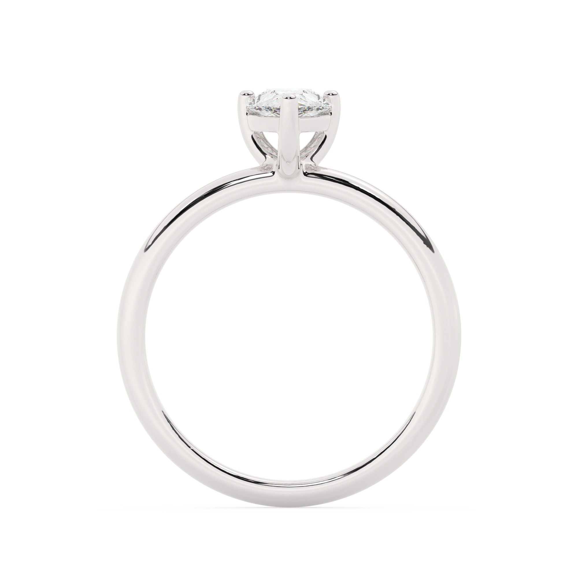 טבעת אירוסין סוליטר דגם 50016 זהב לבן 14 קראט במרכז זירקוניה במשקל כולל של 5 קראט בחיתוך טיפה עם תעודה גמולוגית – תמונה 3