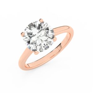 טבעת אירוסין סוליטר דגם 50029 זהב אדום רוזגולד 14 קראט במרכז זירקוניה במשקל כולל של 5 קראט בחיתוך עגול עם תעודה גמולוגית