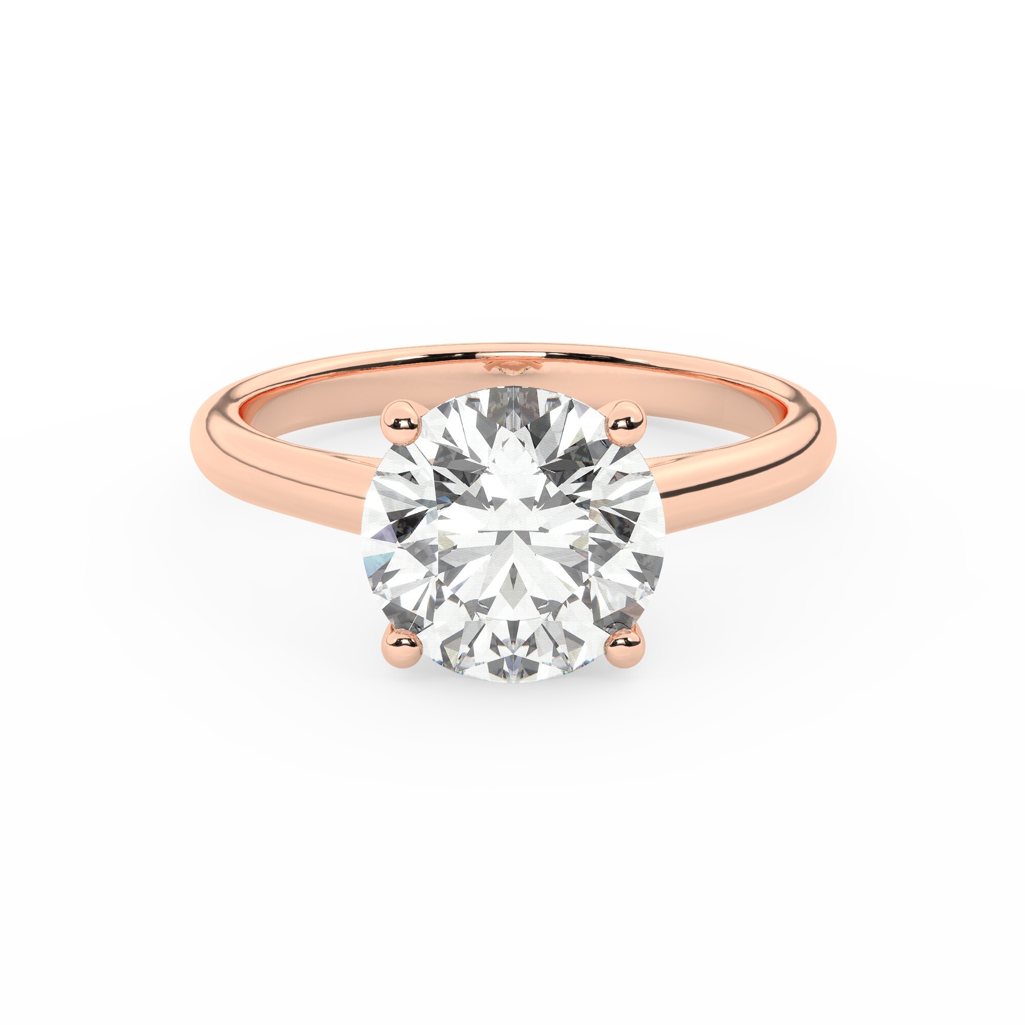 טבעת אירוסין סוליטר דגם 50029 זהב אדום רוזגולד 14 קראט במרכז זירקוניה במשקל כולל של 5 קראט בחיתוך עגול עם תעודה גמולוגית – תמונה 2