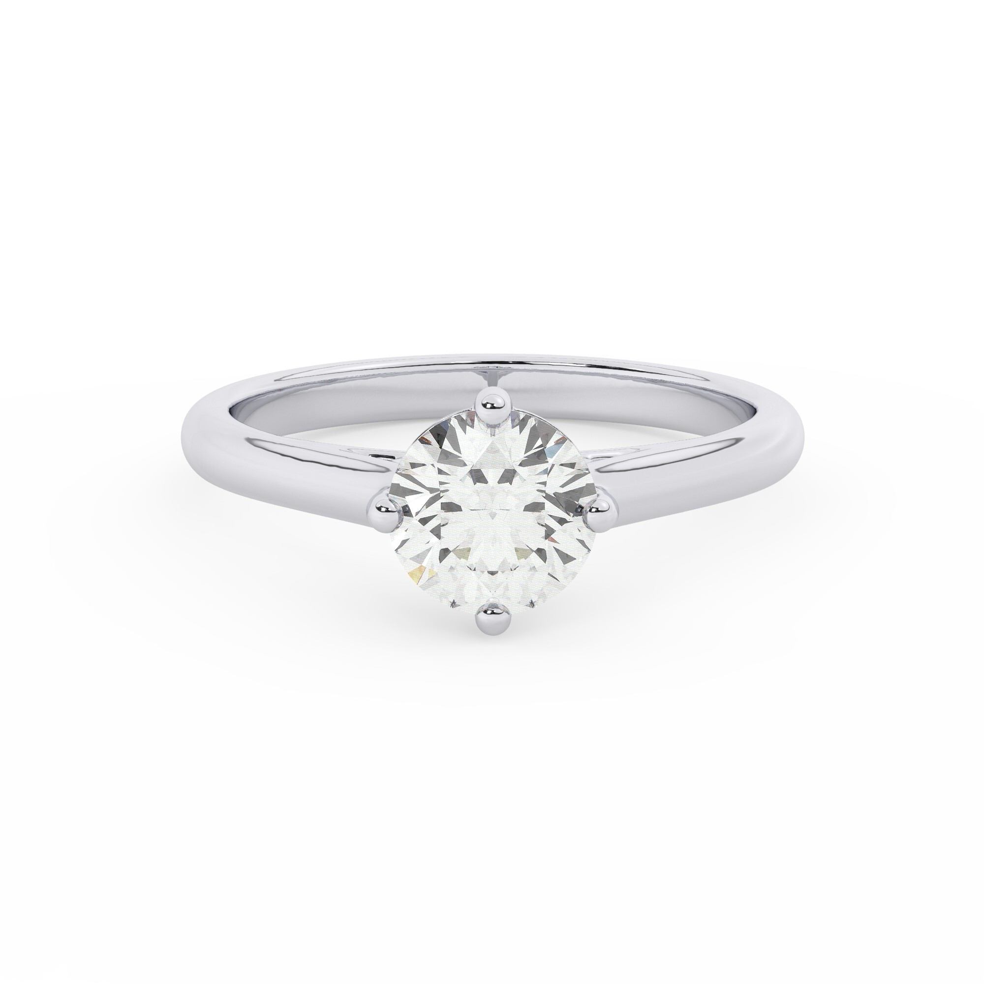 טבעת אירוסין סוליטר דגם 50029 כסף מצופה זהב לבן במרכז זירקוניה במשקל כולל של 0.75 קראט בחיתוך עגול עם תעודה גמולוגית – תמונה 2