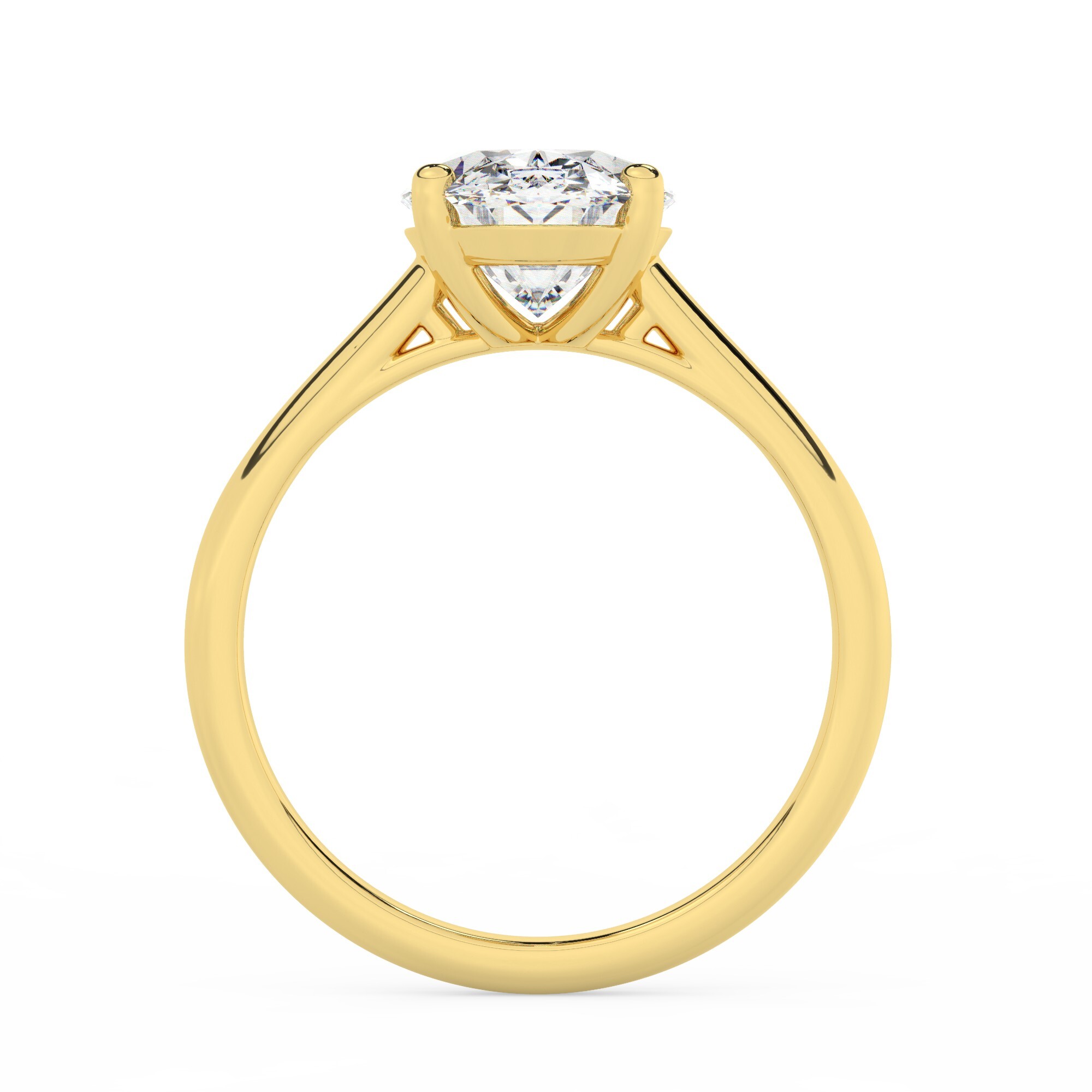 טבעת אירוסין סוליטר דגם 50029 זהב צהוב 14 קראט במרכז זירקוניה במשקל כולל של 5 קראט בחיתוך אובל עם תעודה גמולוגית – תמונה 3