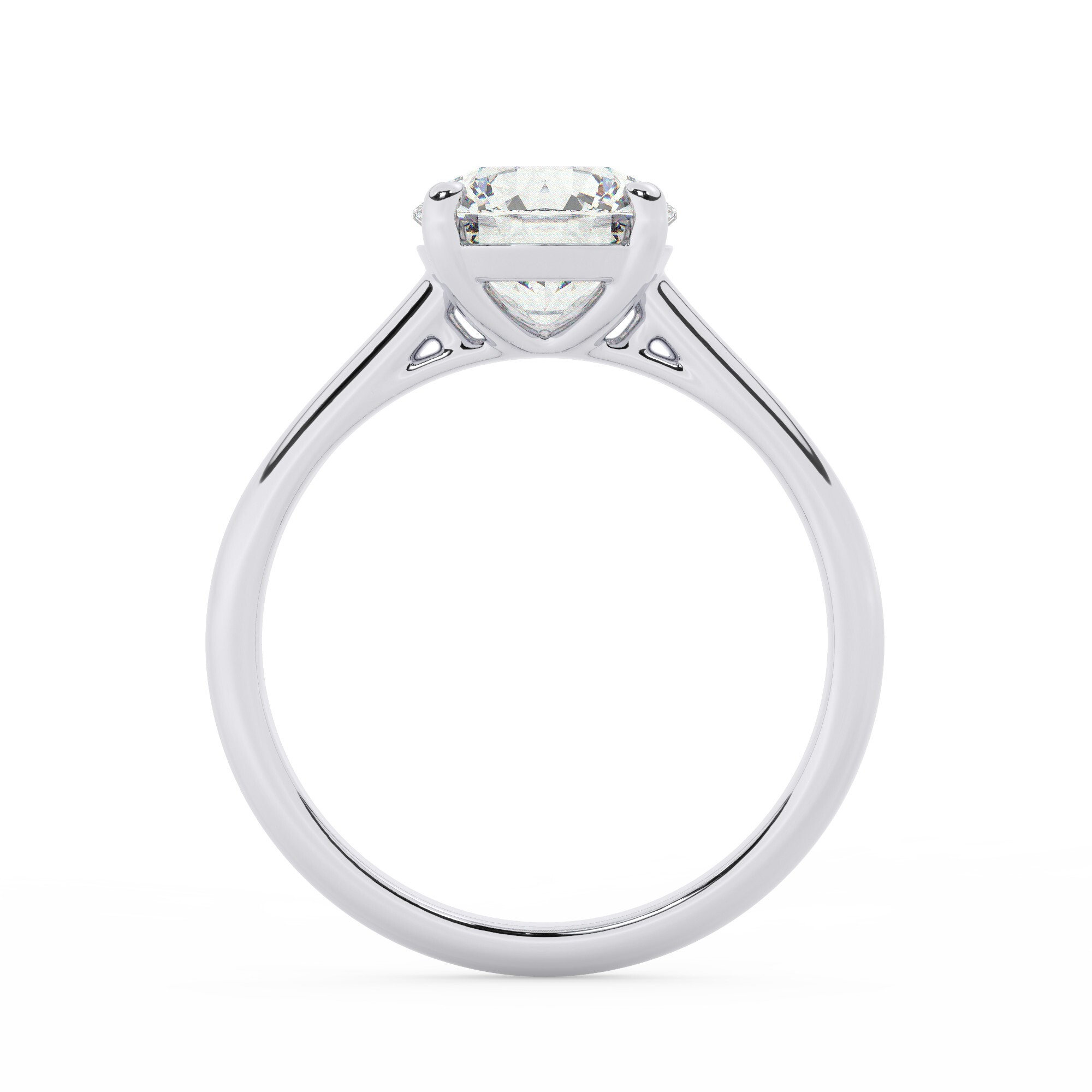 טבעת אירוסין סוליטר דגם 50029 כסף מצופה זהב לבן במרכז יהלום מעבדה במשקל כולל של 2.50 קראט בחיתוך עגול עם תעודה גמולוגית אירופאית IGI – תמונה 3