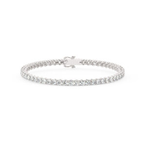 צמיד טניס ארבע שיניים קולקציה 2 זהב לבן 14 קראט משובץ יהלומי מעבדה במשקל כולל של 5.80 קראט עם תעודה גמולוגית