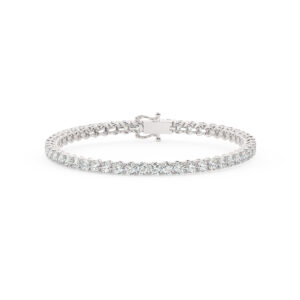 צמיד טניס ארבע שיניים קולקציה 3 זהב לבן 14 קראט משובץ יהלומי מעבדה במשקל כולל של 7.30 קראט עם תעודה גמולוגית