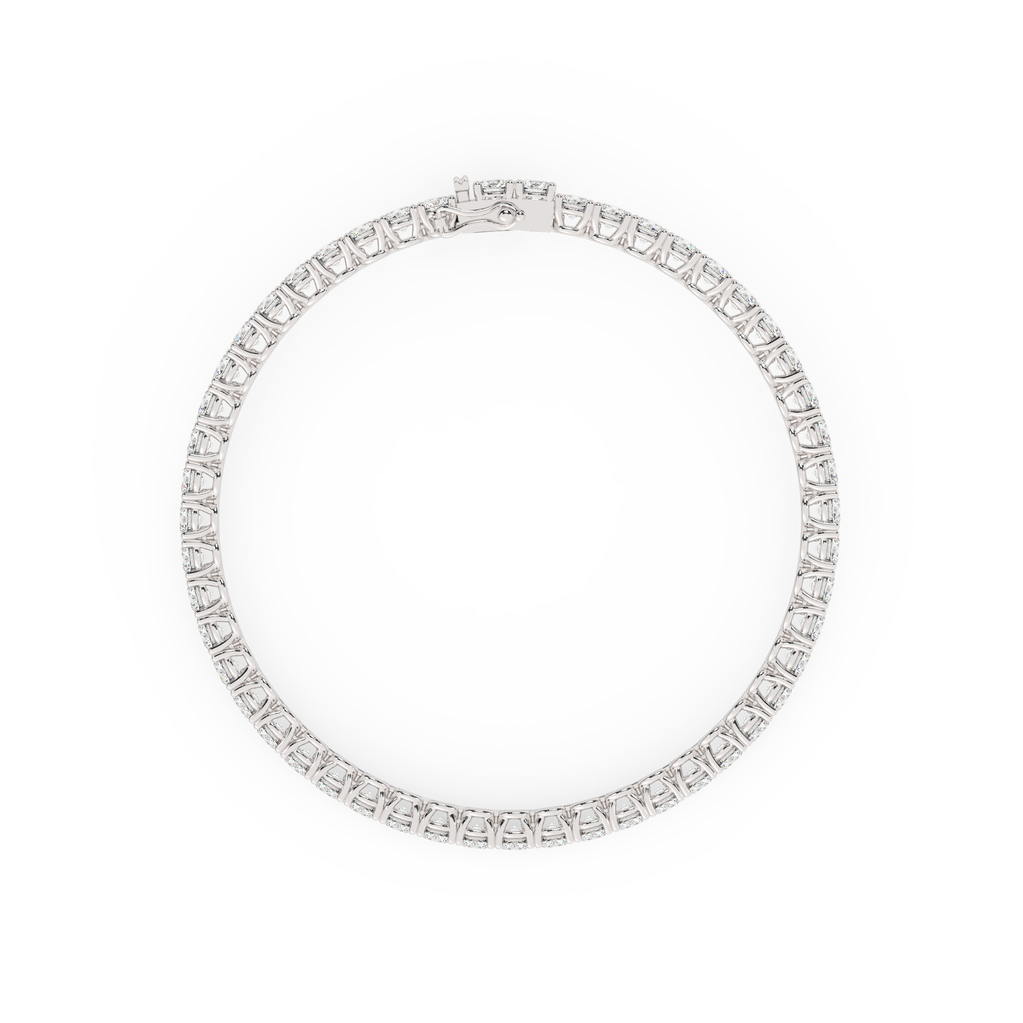 צמיד טניס ארבע שיניים קולקציה 3 זהב לבן 14 קראט משובץ יהלומי מעבדה במשקל כולל של 7.30 קראט עם תעודה גמולוגית – תמונה 4