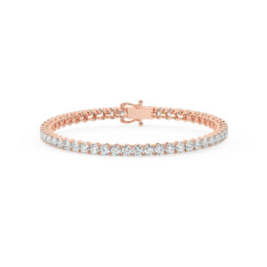 צמיד טניס ארבע שיניים קולקציה 3 זהב אדום רוזגולד 14 קראט משובץ יהלומי מעבדה במשקל כולל של 7.30 קראט עם תעודה גמולוגית