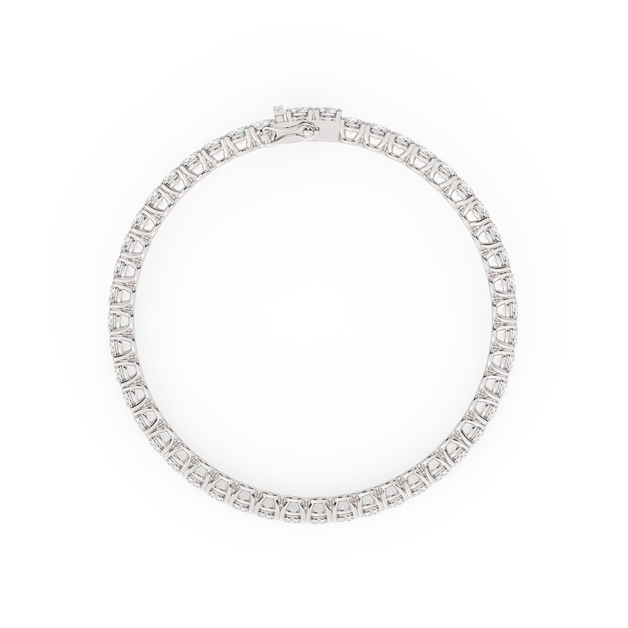 צמיד טניס ארבע שיניים קולקציה 4 זהב לבן 14 קראט משובץ יהלומי מעבדה במשקל כולל של 8.80 קראט עם תעודה גמולוגית – תמונה 4