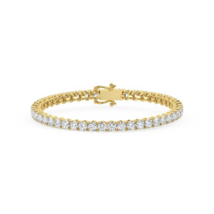 צמיד טניס ארבע שיניים קולקציה 4 זהב צהוב 14 קראט משובץ יהלומי מעבדה במשקל כולל של 8.80 קראט עם תעודה גמולוגית