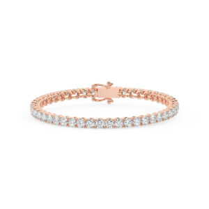 צמיד טניס ארבע שיניים קולקציה 4 זהב אדום רוזגולד 14 קראט משובץ יהלומי מעבדה במשקל כולל של 8.80 קראט עם תעודה גמולוגית