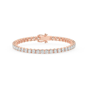 צמיד טניס ארבע שיניים קולקציה 5 זהב אדום רוזגולד 14 קראט משובץ יהלומי מעבדה במשקל כולל של 10.50 קראט עם תעודה גמולוגית