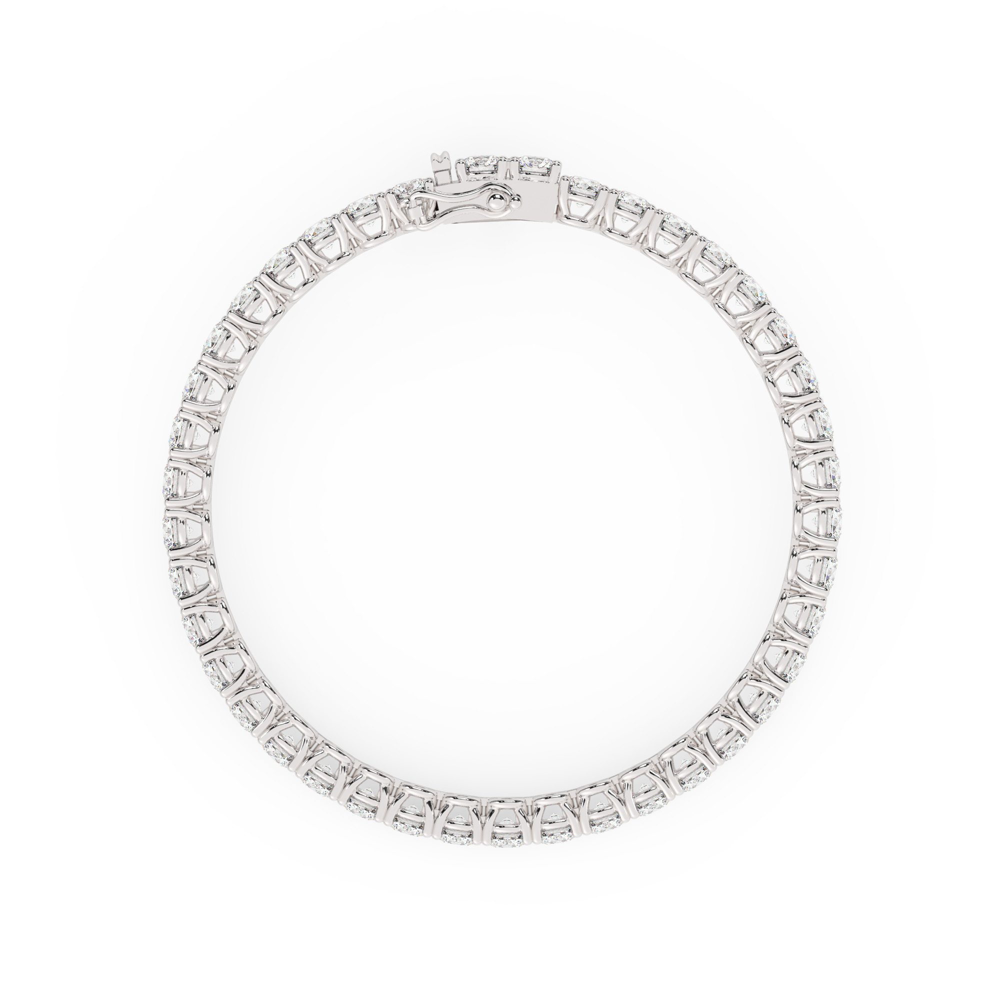 צמיד טניס ארבע שיניים קולקציה 6 זהב לבן 14 קראט משובץ יהלומי מעבדה במשקל כולל של 12.80 קראט עם תעודה גמולוגית – תמונה 4