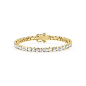 צמיד טניס ארבע שיניים קולקציה 6 זהב צהוב 14 קראט משובץ יהלומי מעבדה במשקל כולל של 12.80 קראט עם תעודה גמולוגית