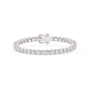 צמיד טניס ארבע שיניים קולקציה 7 זהב לבן 14 קראט משובץ יהלומי מעבדה במשקל כולל של 13.70 קראט עם תעודה גמולוגית