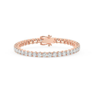 צמיד טניס ארבע שיניים קולקציה 7 זהב אדום רוזגולד 14 קראט משובץ יהלומי מעבדה במשקל כולל של 13.70 קראט עם תעודה גמולוגית