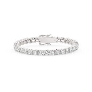 צמיד טניס ארבע שיניים קולקציה 8 זהב לבן 14 קראט משובץ יהלומי מעבדה במשקל כולל של 17.50 קראט עם תעודה גמולוגית