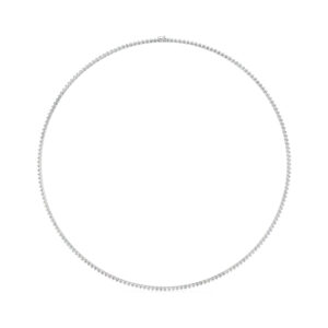 שרשרת טניס 4 שיניים דגם 50142 זהב לבן 14 קראט משובצת יהלומי מעבדה במשקל כולל של 20.80 קראט עם תעודה גמולוגית