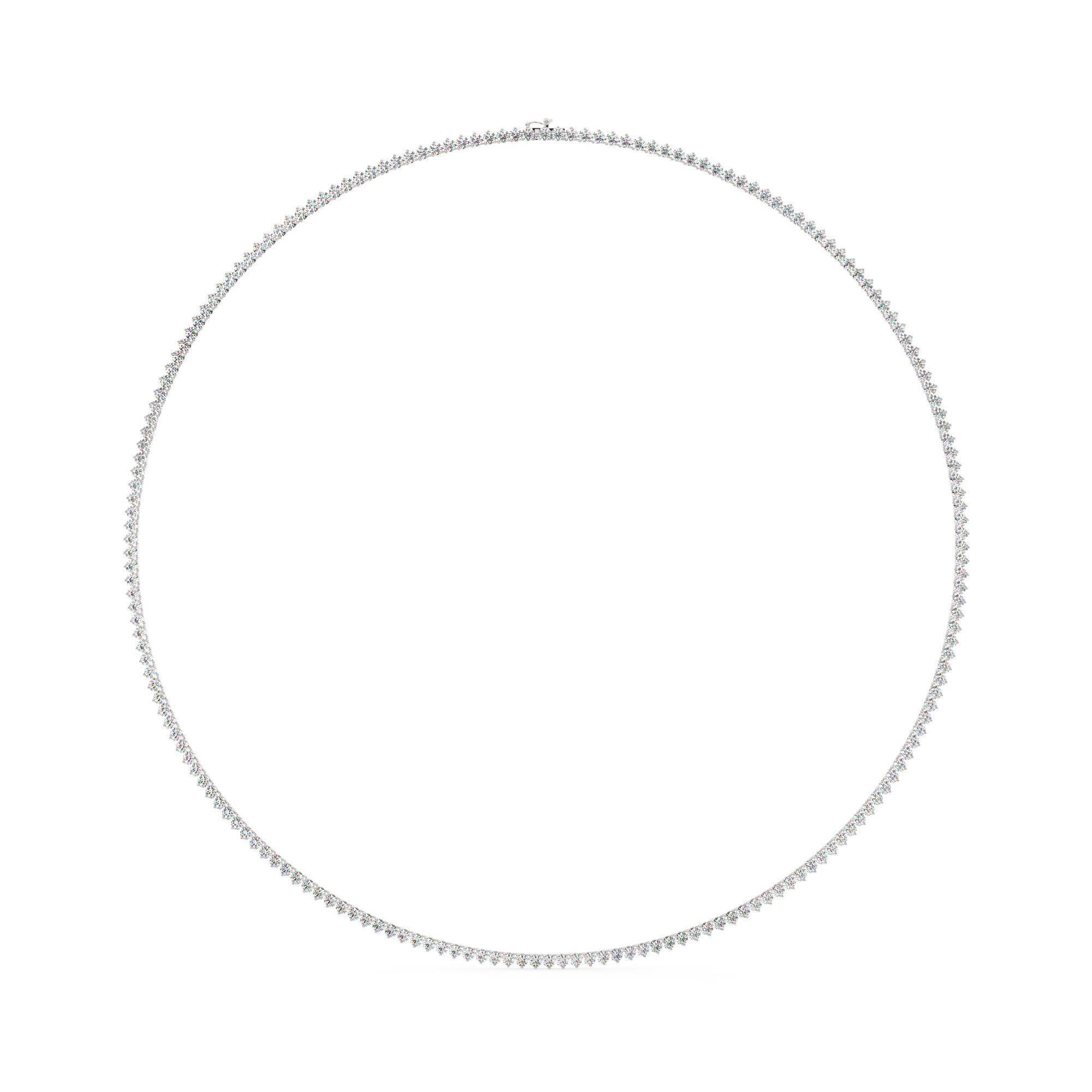 שרשרת טניס 4 שיניים דגם 50142 זהב לבן 14 קראט משובצת יהלומי מעבדה במשקל כולל של 20.80 קראט עם תעודה גמולוגית