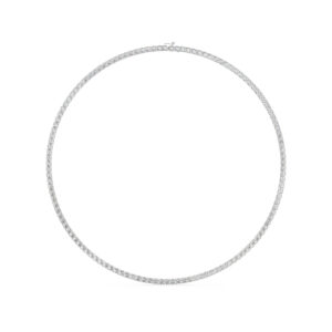 שרשרת טניס 4 שיניים דגם 50143 זהב לבן 14 קראט משובצת יהלומי מעבדה במשקל כולל של 13 קראט עם תעודה גמולוגית