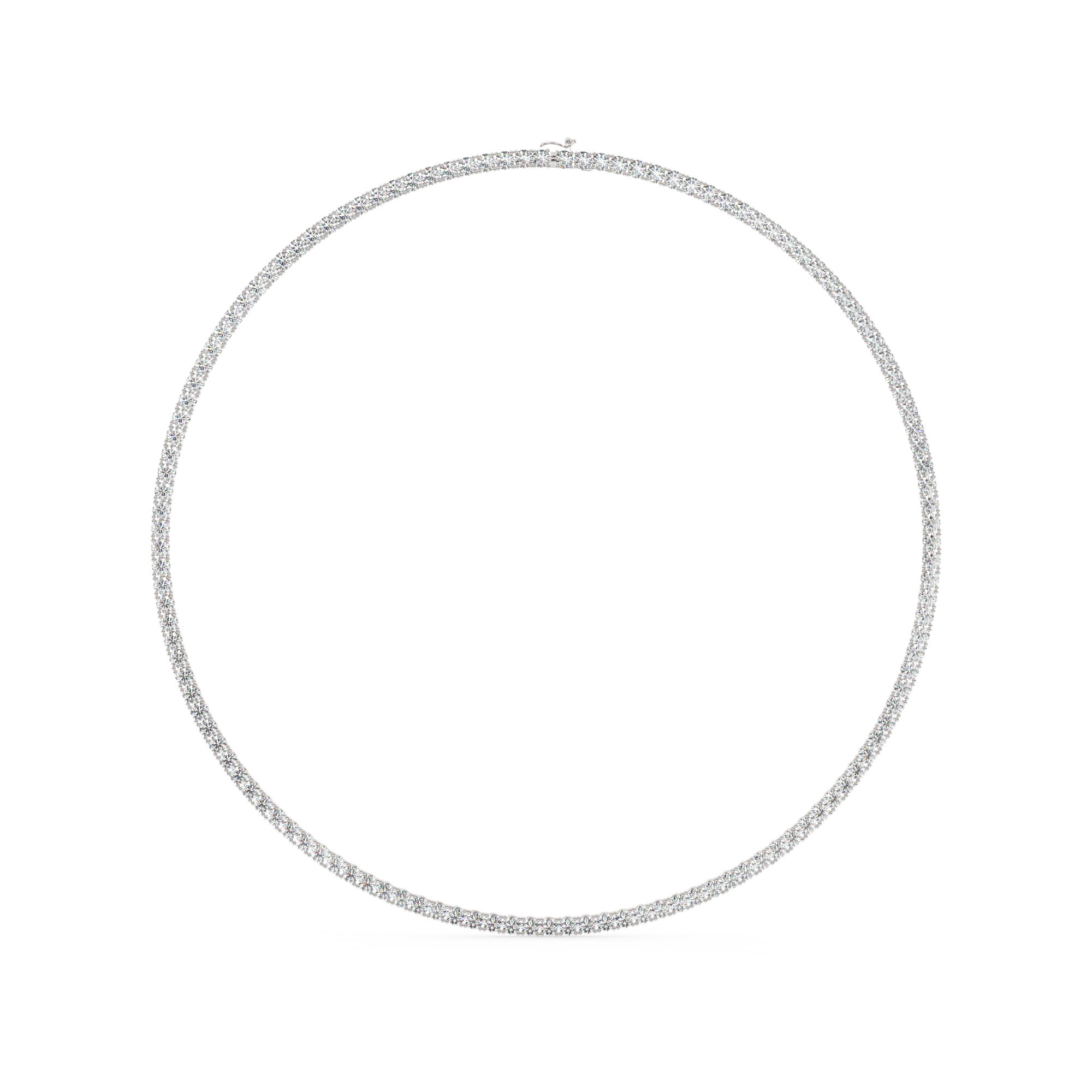 שרשרת טניס 4 שיניים דגם 50143 זהב לבן 14 קראט משובצת יהלומי מעבדה במשקל כולל של 13 קראט עם תעודה גמולוגית