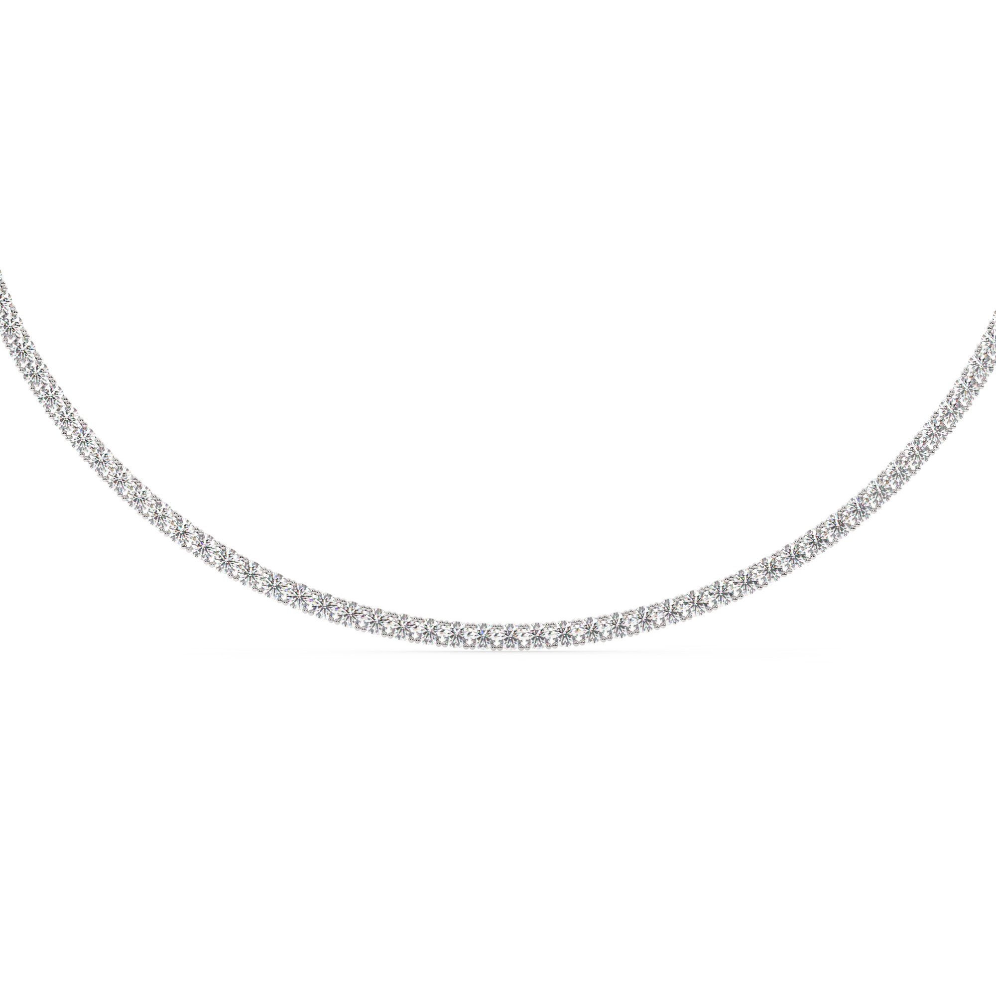 שרשרת טניס 4 שיניים דגם 50143 זהב לבן 14 קראט משובצת יהלומי מעבדה במשקל כולל של 13 קראט עם תעודה גמולוגית – תמונה 3