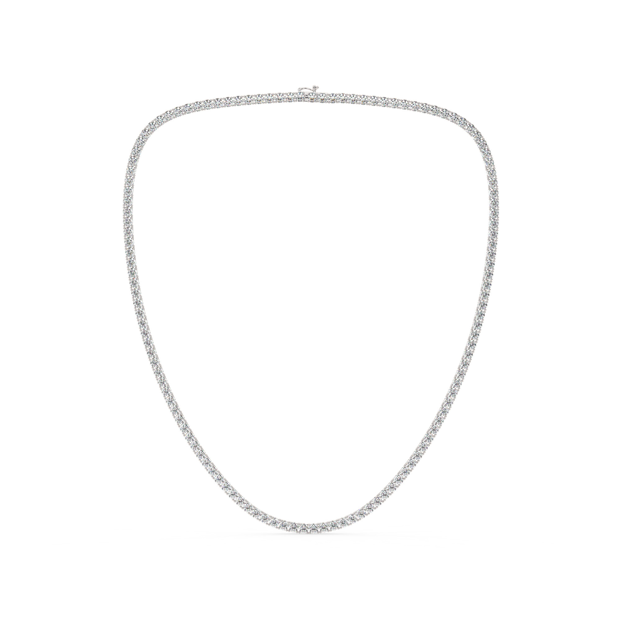 שרשרת טניס 4 שיניים דגם 50143 זהב לבן 14 קראט משובצת יהלומי מעבדה במשקל כולל של 13 קראט עם תעודה גמולוגית – תמונה 2