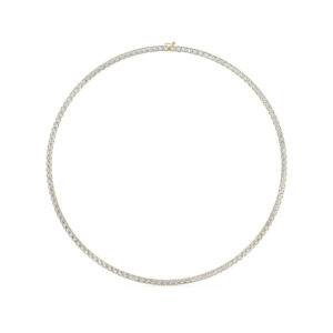 שרשרת טניס 4 שיניים דגם 50143 זהב צהוב 14 קראט משובצת יהלומי מעבדה במשקל כולל של 13 קראט עם תעודה גמולוגית