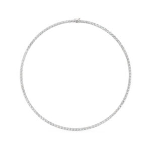 שרשרת טניס 4 שיניים דגם 50144 זהב לבן 14 קראט משובצת יהלומי מעבדה במשקל כולל של 18.20 קראט עם תעודה גמולוגית