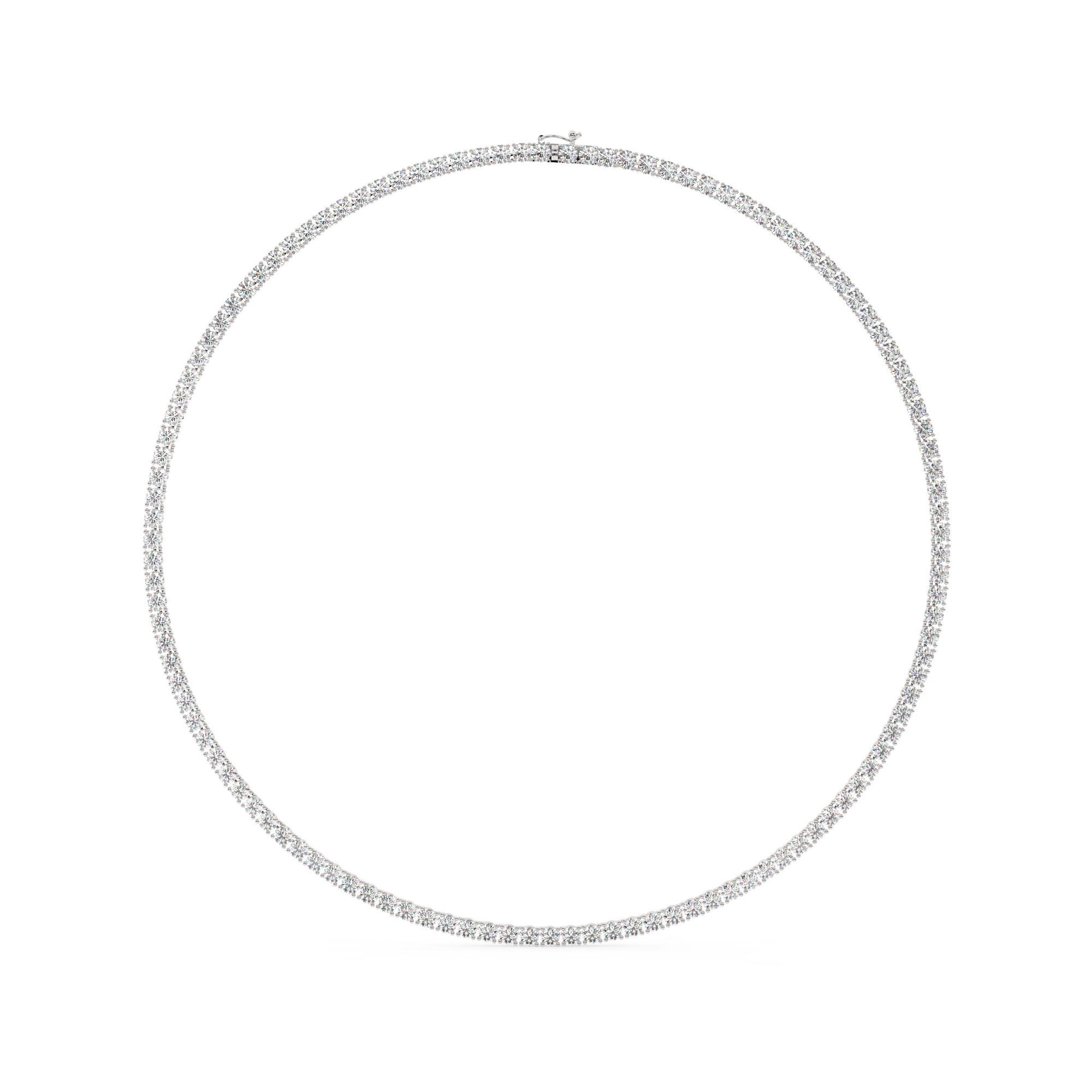 שרשרת טניס 4 שיניים דגם 50144 זהב לבן 14 קראט משובצת יהלומי מעבדה במשקל כולל של 18.20 קראט עם תעודה גמולוגית