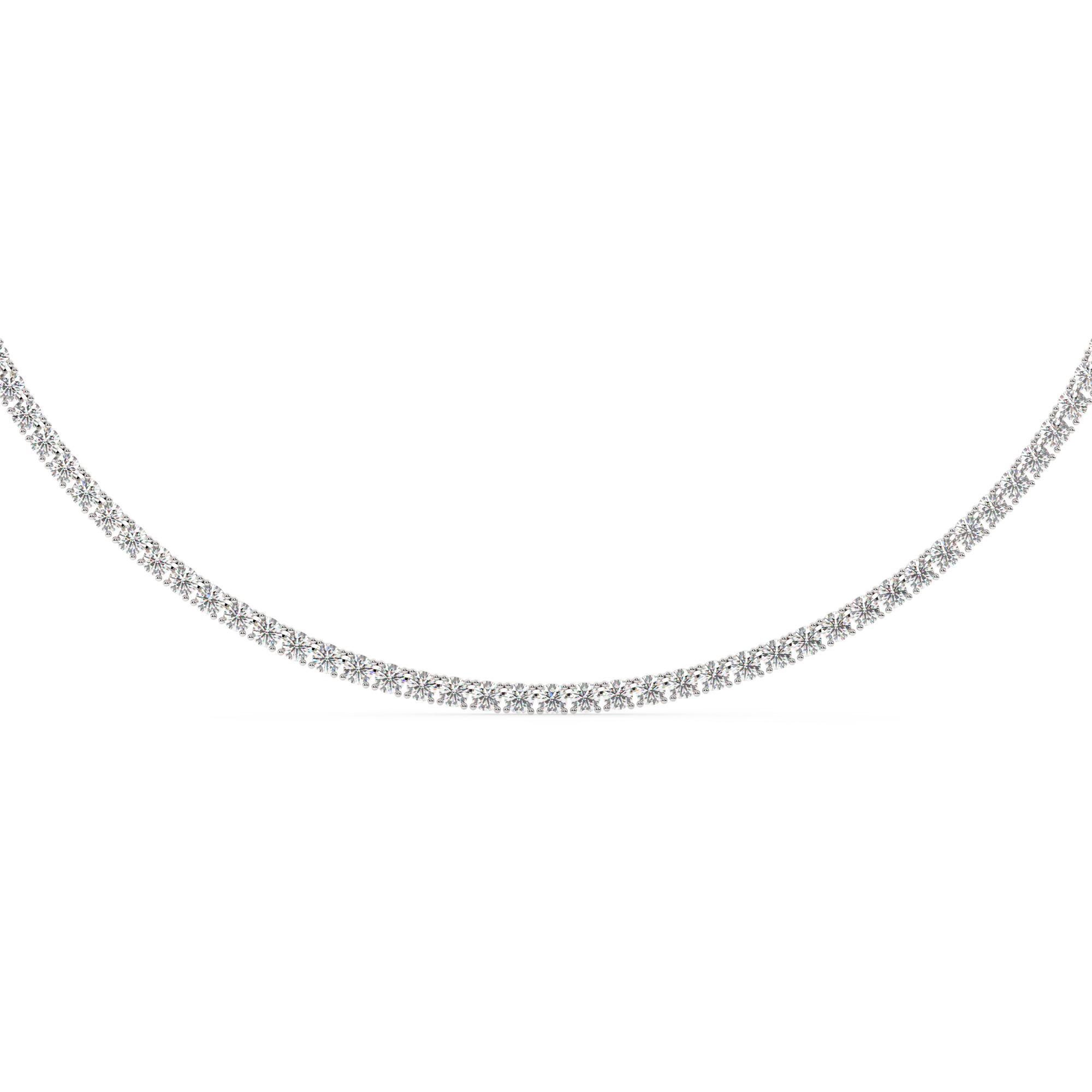 שרשרת טניס 4 שיניים דגם 50144 זהב לבן 14 קראט משובצת יהלומי מעבדה במשקל כולל של 18.20 קראט עם תעודה גמולוגית – תמונה 3