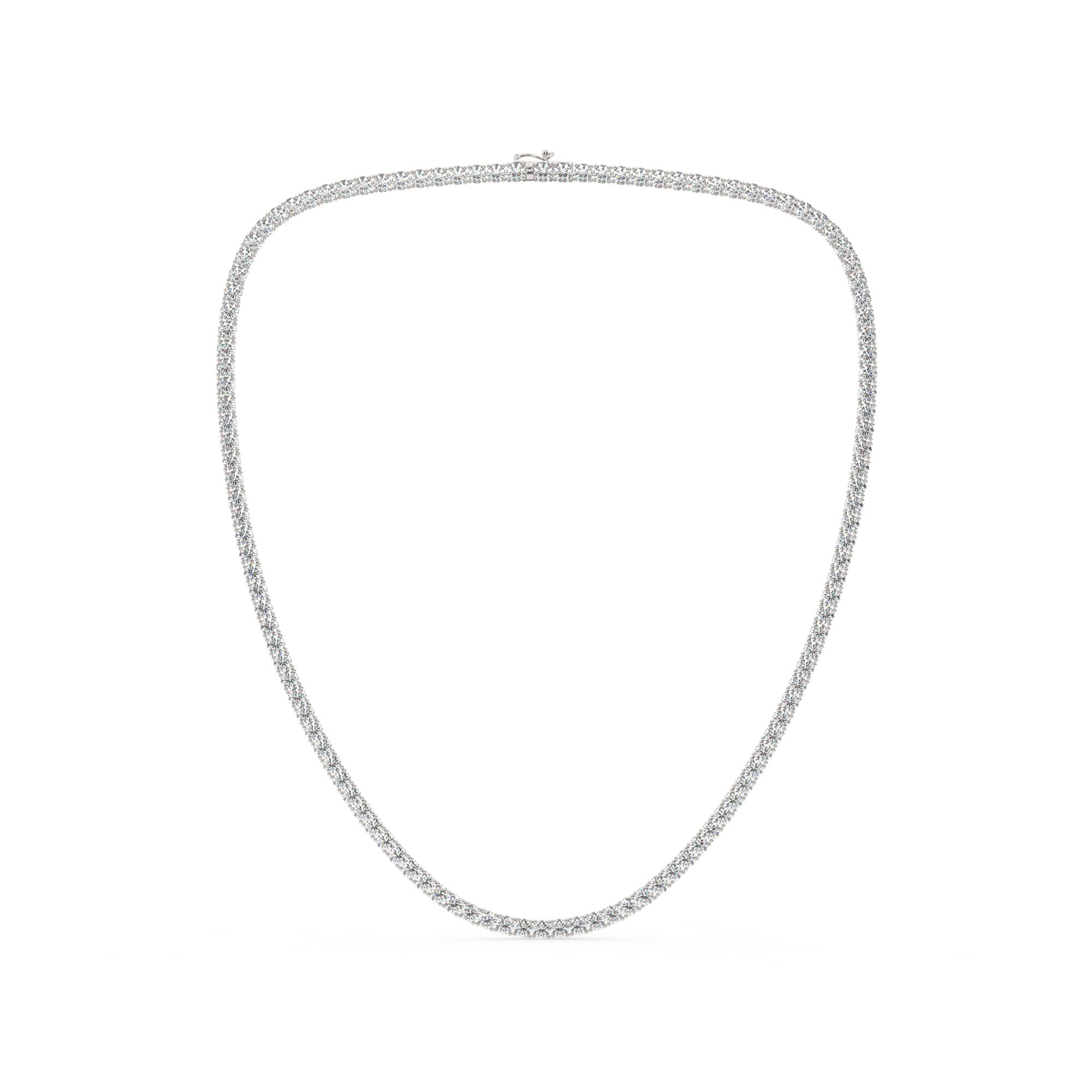 שרשרת טניס 4 שיניים דגם 50144 זהב לבן 14 קראט משובצת יהלומי מעבדה במשקל כולל של 18.20 קראט עם תעודה גמולוגית – תמונה 2