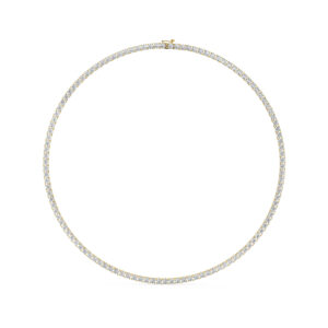 שרשרת טניס 4 שיניים דגם 50144 זהב צהוב 14 קראט משובצת יהלומי מעבדה במשקל כולל של 18.20 קראט עם תעודה גמולוגית