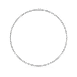 שרשרת טניס 4 שיניים דגם 50145 זהב לבן 14 קראט משובצת יהלומי מעבדה במשקל כולל של 21.80 קראט עם תעודה גמולוגית