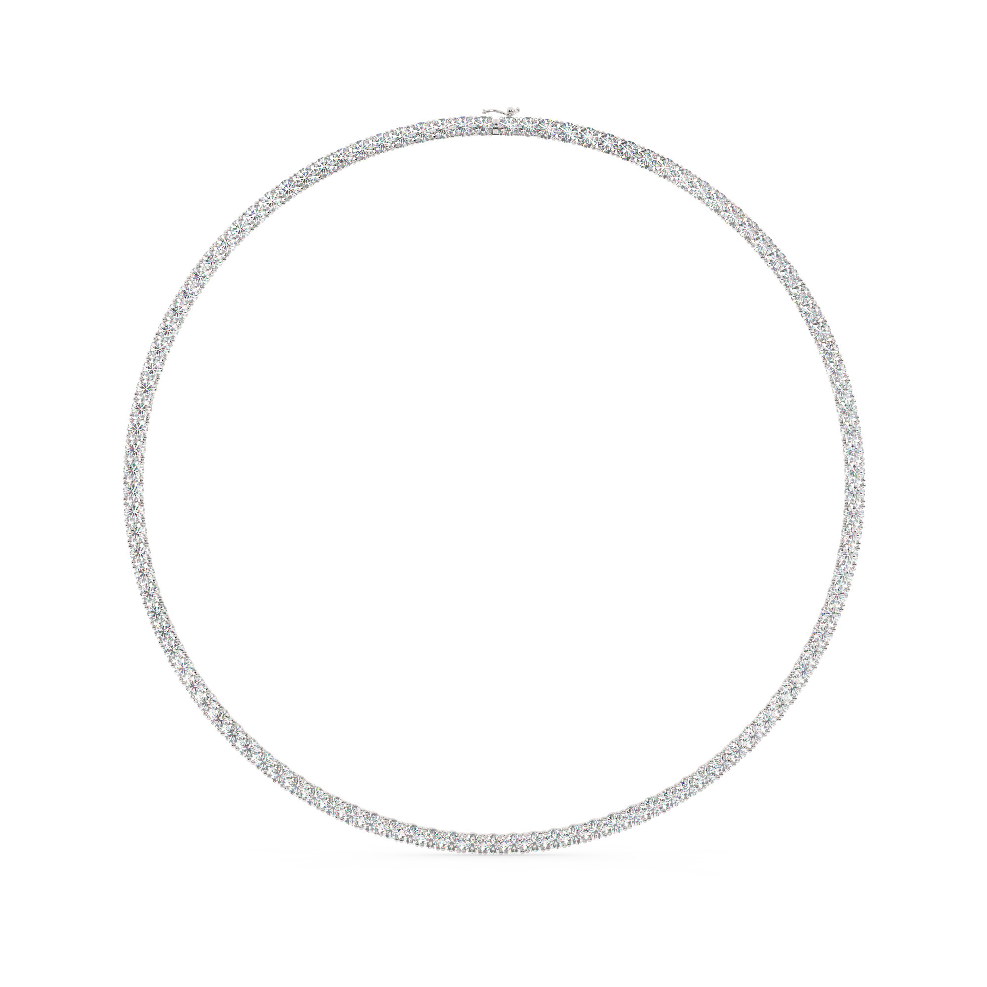 שרשרת טניס 4 שיניים דגם 50145 זהב לבן 14 קראט משובצת יהלומי מעבדה במשקל כולל של 21.80 קראט עם תעודה גמולוגית