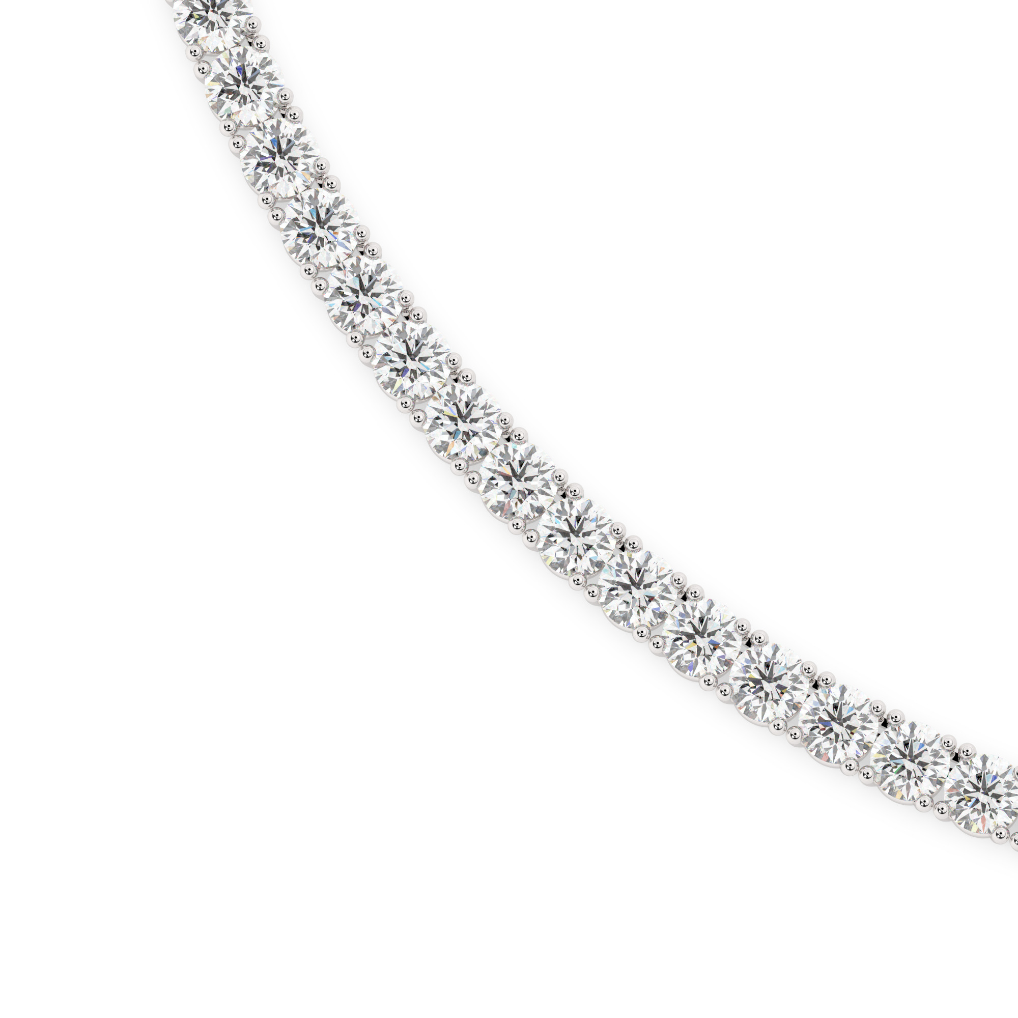 שרשרת טניס 4 שיניים דגם 50145 זהב לבן 14 קראט משובצת יהלומי מעבדה במשקל כולל של 21.80 קראט עם תעודה גמולוגית – תמונה 4