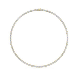 שרשרת טניס 4 שיניים דגם 50145 זהב צהוב 14 קראט משובצת יהלומי מעבדה במשקל כולל של 21.80 קראט עם תעודה גמולוגית