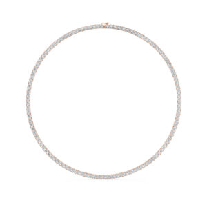 שרשרת טניס 4 שיניים דגם 50145 זהב אדום רוזגולד 14 קראט משובצת יהלומי מעבדה במשקל כולל של 21.80 קראט עם תעודה גמולוגית