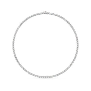 שרשרת טניס 4 שיניים דגם 50146 זהב לבן 14 קראט משובצת יהלומי מעבדה במשקל כולל של 26 קראט עם תעודה גמולוגית