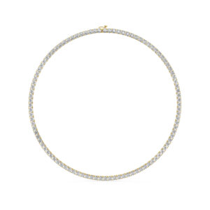 שרשרת טניס 4 שיניים דגם 50146 זהב צהוב 14 קראט משובצת יהלומי מעבדה במשקל כולל של 26 קראט עם תעודה גמולוגית