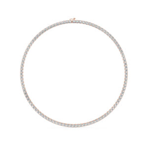 שרשרת טניס 4 שיניים דגם 50146 זהב אדום רוזגולד 14 קראט משובצת יהלומי מעבדה במשקל כולל של 26 קראט עם תעודה גמולוגית