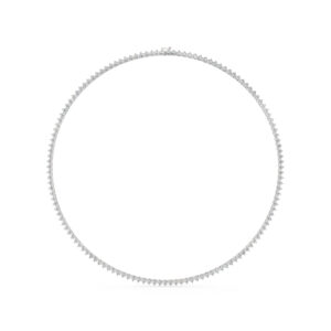 שרשרת טניס 3 שיניים דגם 50147 זהב לבן 14 קראט משובצת יהלומי מעבדה במשקל כולל של 13 קראט עם תעודה גמולוגית