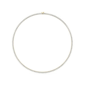 שרשרת טניס 3 שיניים דגם 50147 זהב צהוב 14 קראט משובצת יהלומי מעבדה במשקל כולל של 13 קראט עם תעודה גמולוגית