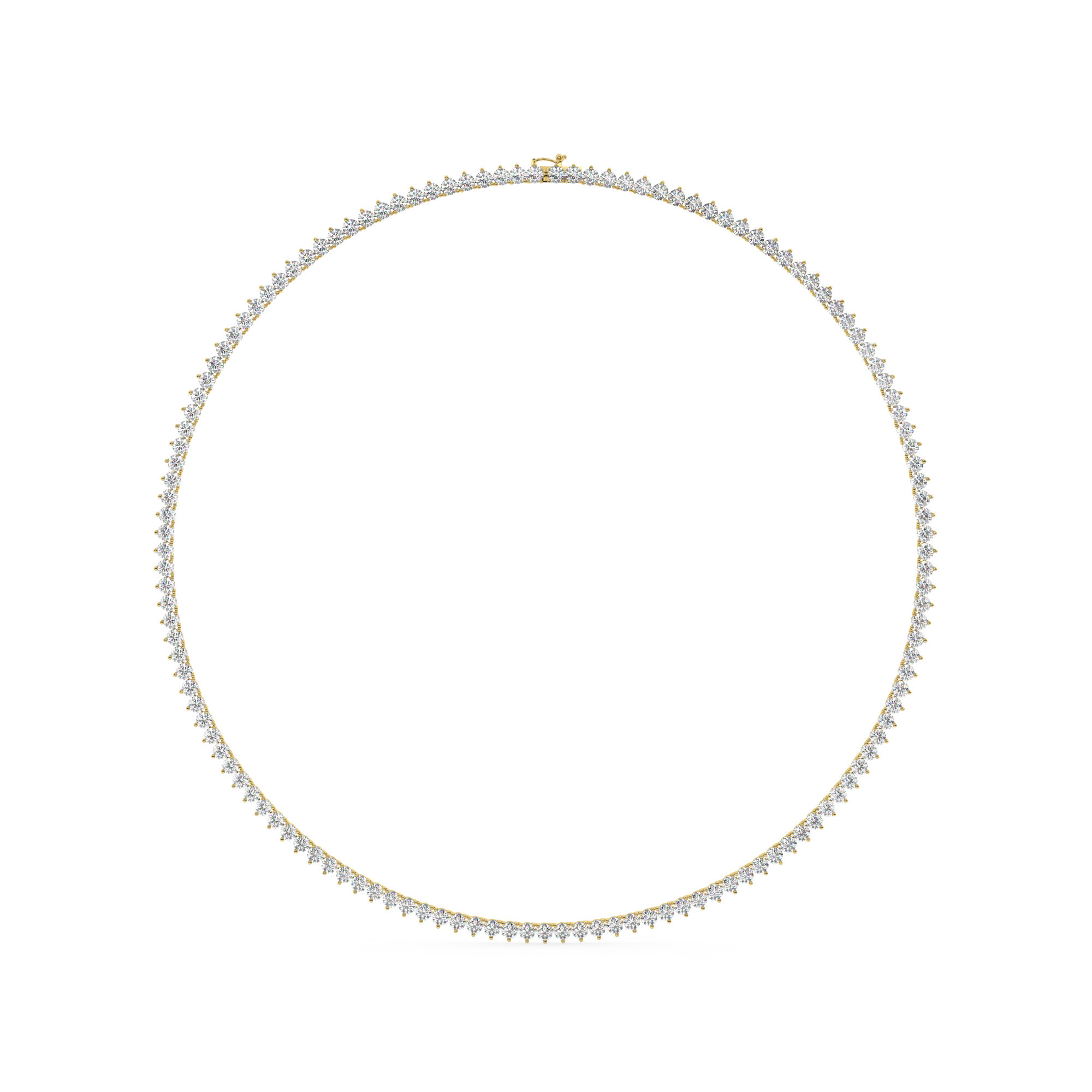 שרשרת טניס 3 שיניים דגם 50147 זהב צהוב 14 קראט משובצת יהלומי מעבדה במשקל כולל של 13 קראט עם תעודה גמולוגית