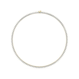 שרשרת טניס 3 שיניים דגם 50148 זהב צהוב 14 קראט משובצת יהלומי מעבדה במשקל כולל של 22 קראט עם תעודה גמולוגית