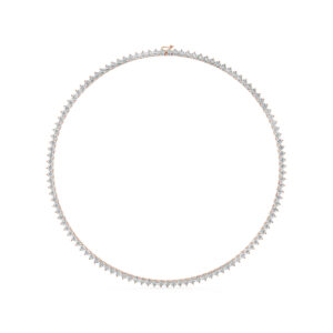 שרשרת טניס 3 שיניים דגם 50148 זהב אדום רוזגולד 14 קראט משובצת יהלומי מעבדה במשקל כולל של 22 קראט עם תעודה גמולוגית