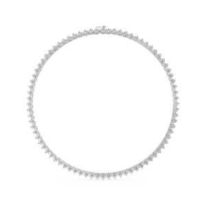 שרשרת טניס 3 שיניים דגם 50152 זהב לבן 14 קראט משובצת יהלומי מעבדה במשקל כולל של 37 קראט עם תעודה גמולוגית